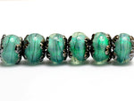 10507821 - Six Seafoam Shimmer Rondelle Beads