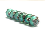 10507821 - Six Seafoam Shimmer Rondelle Beads