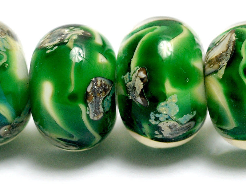 10507921 - Six Greener Treasures Rondelle Beads