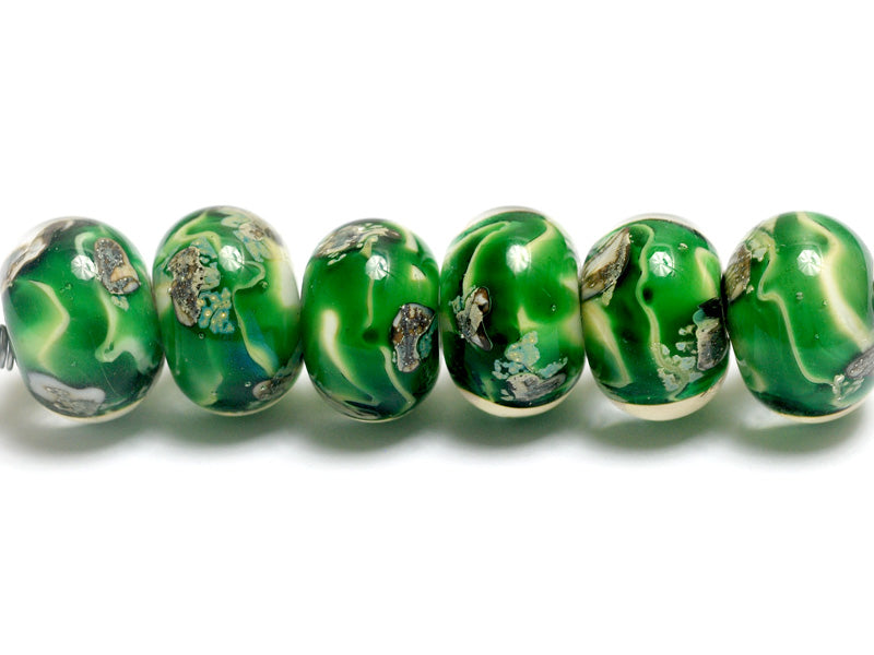 10507921 - Six Greener Treasures Rondelle Beads
