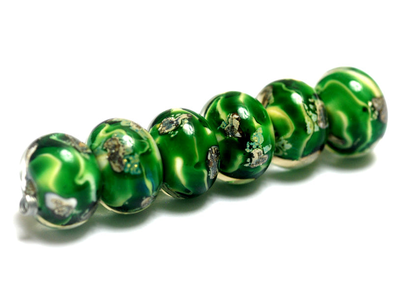 10507921 - Six Greener Treasures Rondelle Beads
