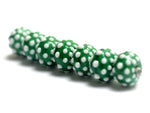 10508101 - Seven Polka Dots on Green Rondelle Beads