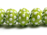 10508201 - Seven Polka Dots on Lime Green Rondelle Beads
