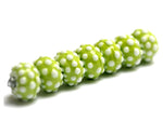 10508201 - Seven Polka Dots on Lime Green Rondelle Beads