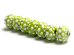 10508201 - Seven Polka Dots on Lime Green Rondelle Beads