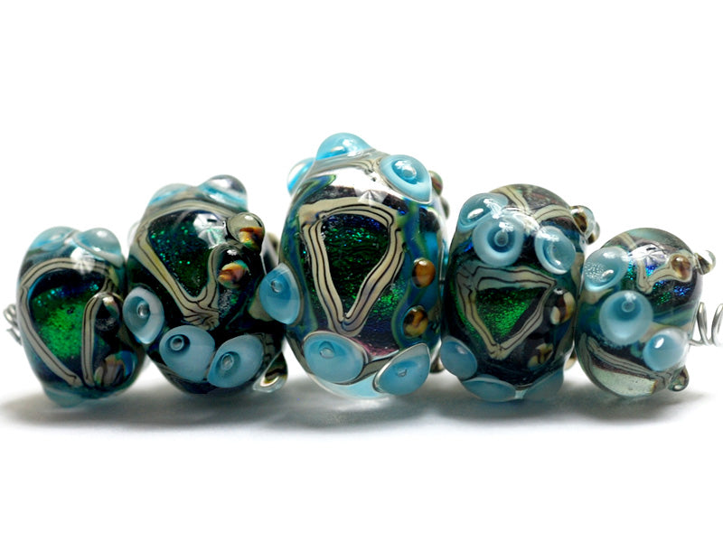 10508311 - Five Mirage Lake Graduated Rondelle Beads