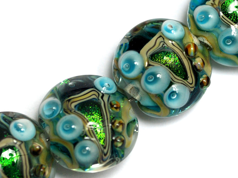 10508312 - Four Mirage Lake Lentil Beads