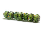 10508401 - Seven Spring Green Florals Rondelle Beads