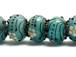 10508501 - Seven Seafoam Florals Rondelle Beads