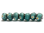 10508501 - Seven Seafoam Florals Rondelle Beads