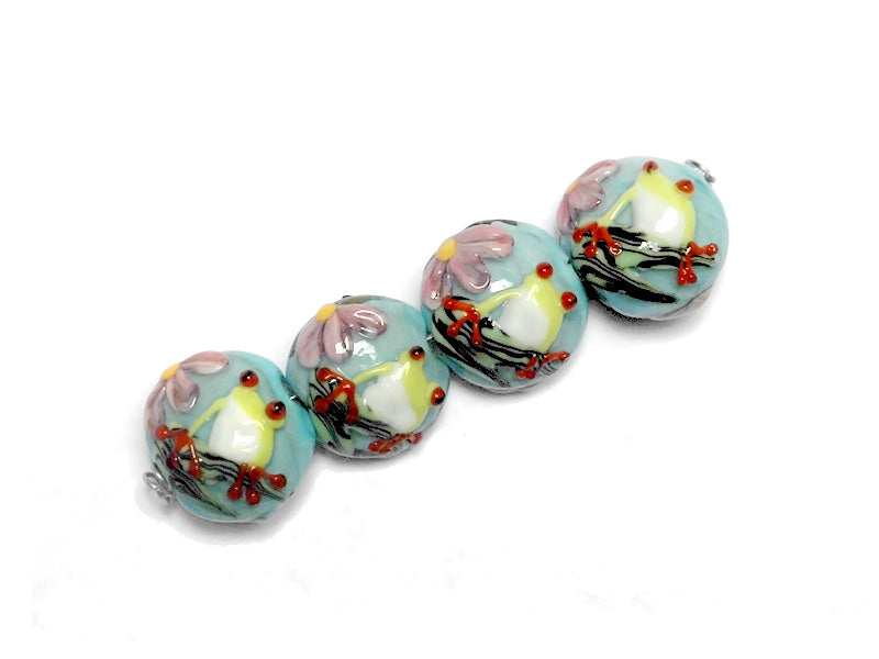 10508712 - Four Happy Frog Lentil Beads