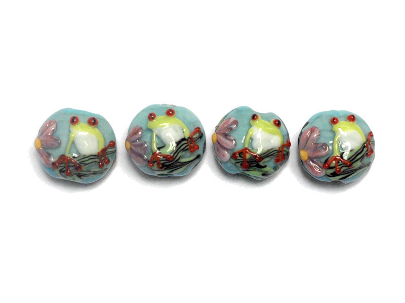 10508712 - Four Happy Frog Lentil Beads