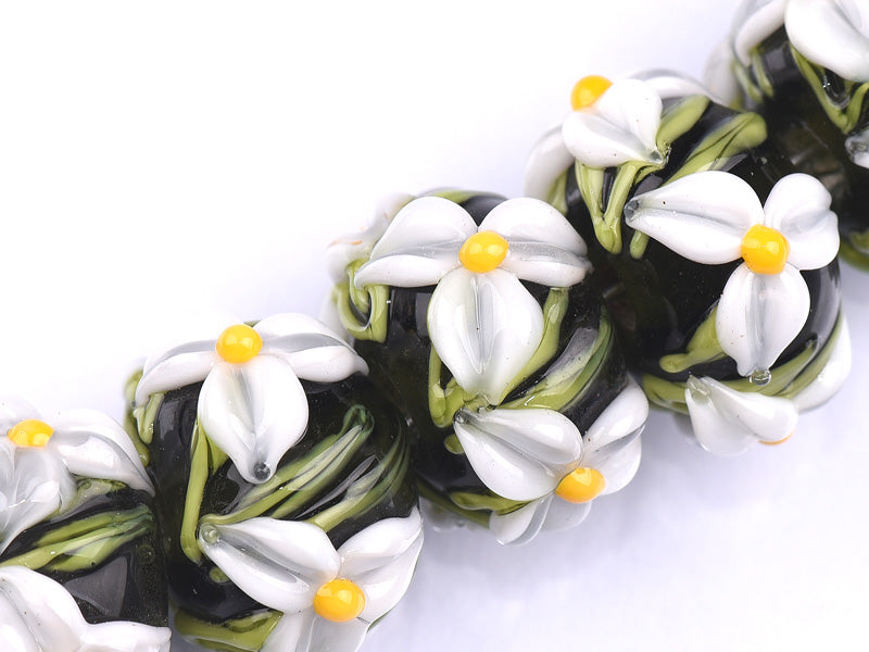 grace lampwork beads artisan handmade glass beads SRA