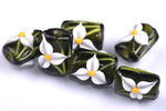 grace lampwork beads handmade artisan glass beads white iris