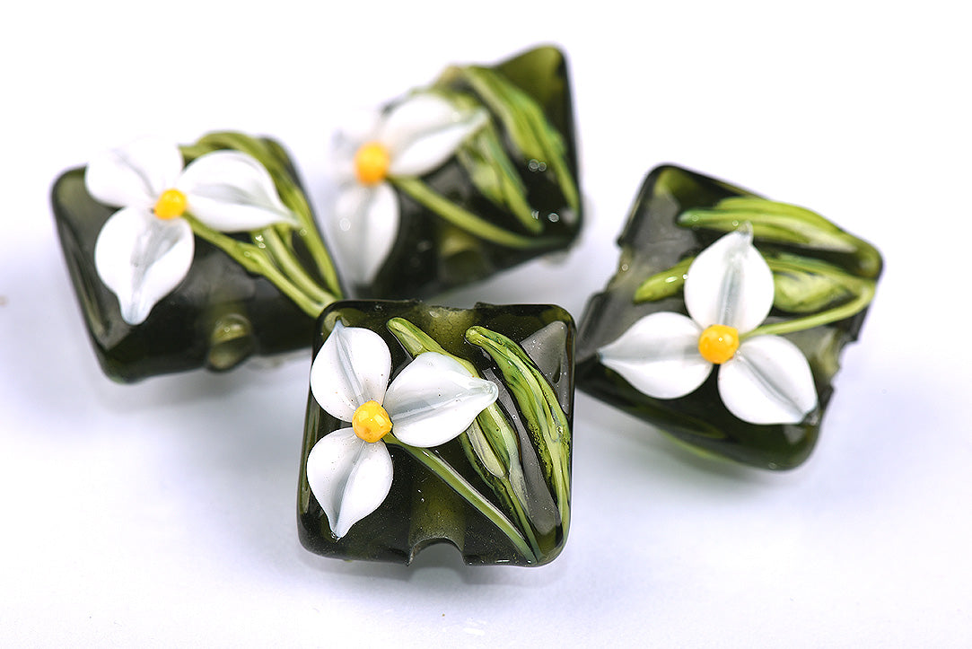 grace lampwork beads artisan handmade glass beads SRA