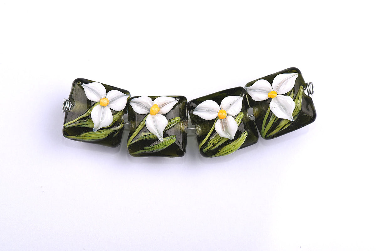 grace lampwork beads artisan handmade glass beads SRA