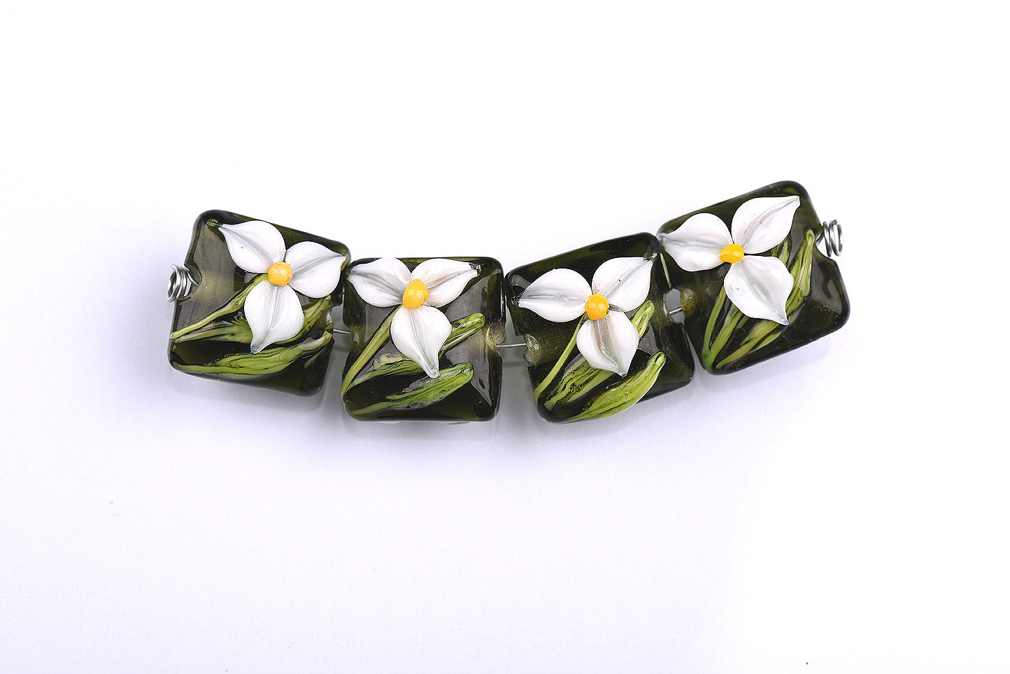 grace lampwork beads artisan handmade glass beads SRA