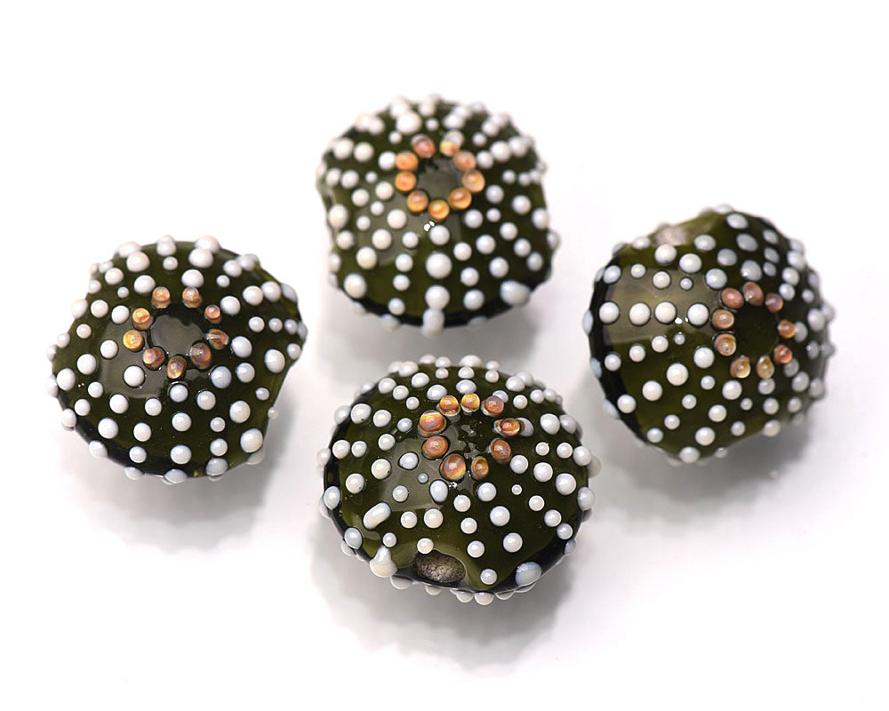 Green Sea Urchin Glass Beads