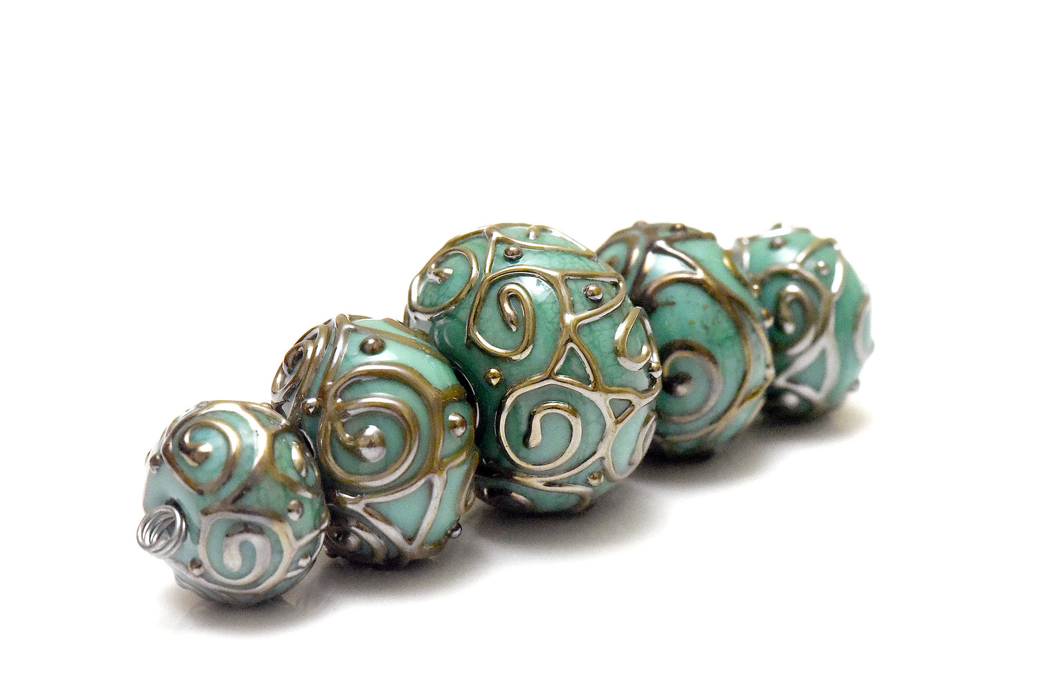 10509411 - Five Pastel Jade Rondelle Beads