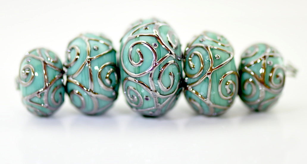 grace lampwork beads artisan handmade glass beads SRA