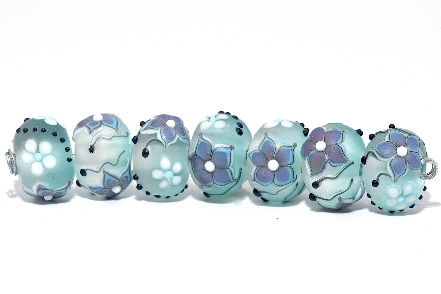 10509601 -Seven Morning Dew Teal Rondelle Beads