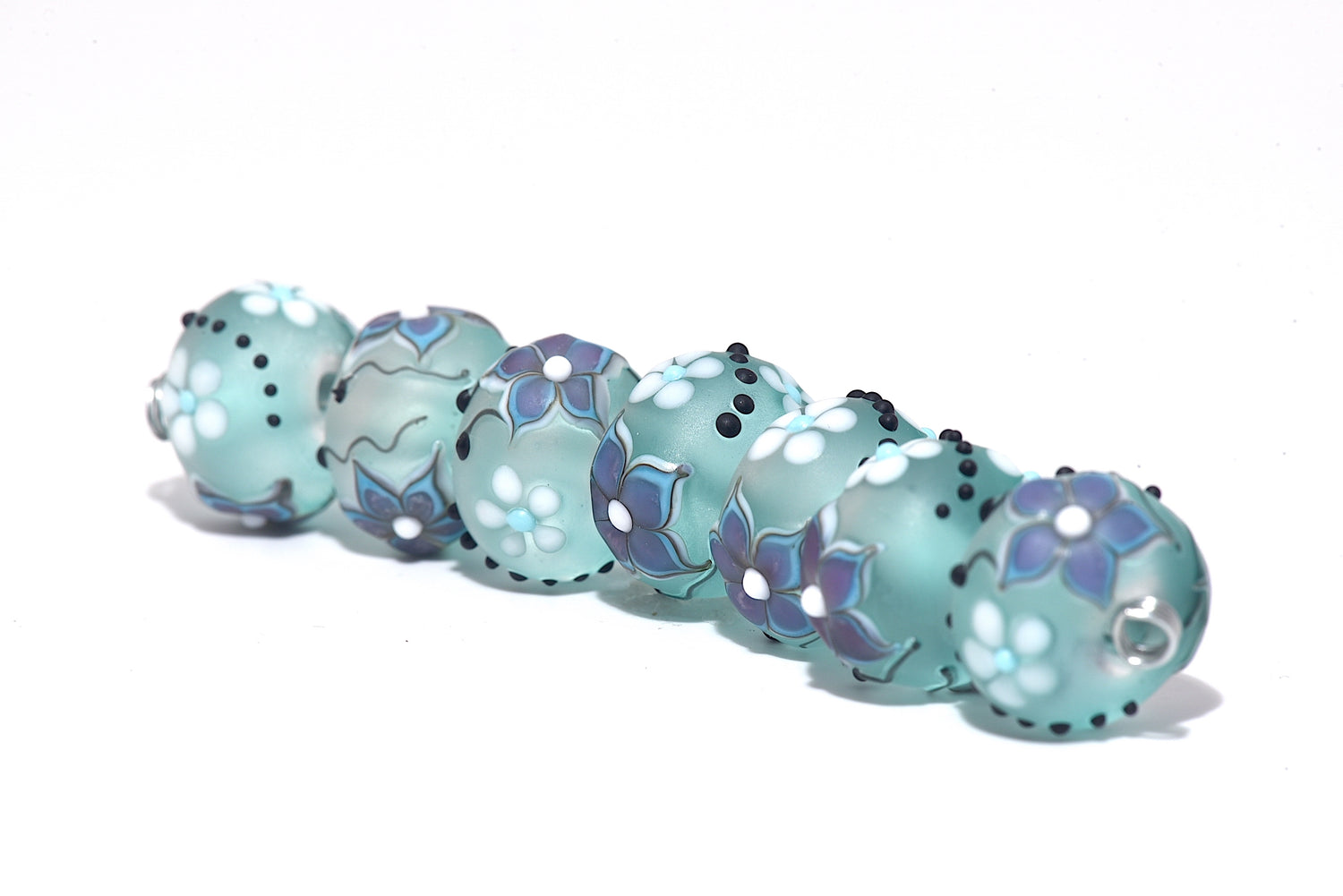 10509601 -Seven Morning Dew Teal Rondelle Beads