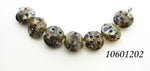 10601202 - Seven Dark Amethyst w/Silver Foil Lentil Beads