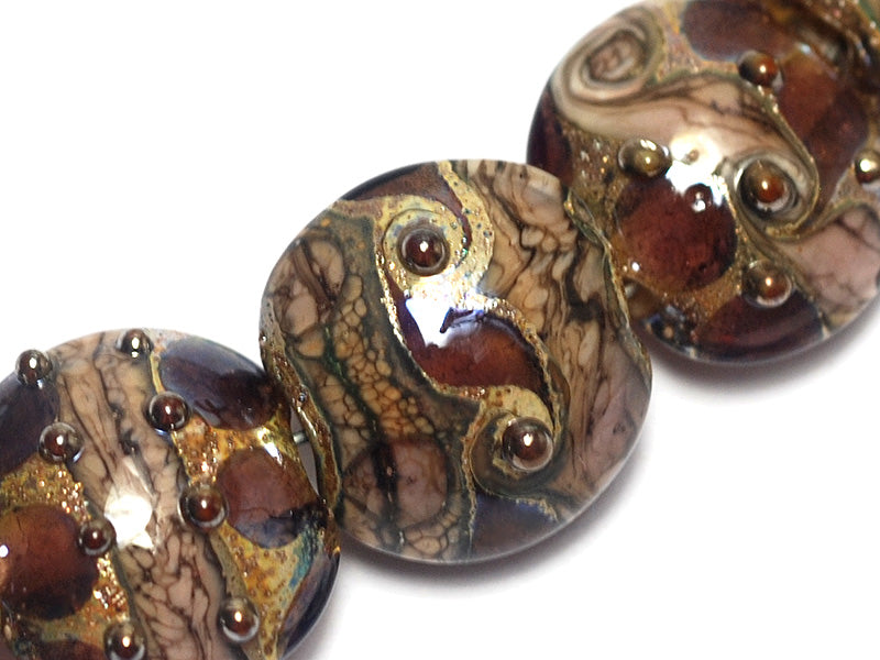 10601202 - Seven Dark Amethyst w/Silver Foil Lentil Beads