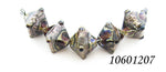 10601207 - Five Dark Amethyst w/Silver Foil Crystal Beads