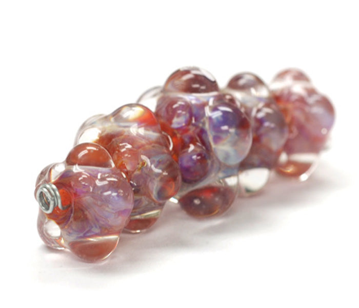 10601611 - Five Graduated Orange & Purple Rondelle Beads