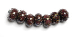10601701 - Seven Plum w/Metal Dots Rondelle Beads