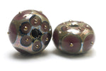 10601701 - Seven Plum w/Metal Dots Rondelle Beads