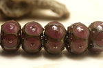 10601701 - Seven Plum w/Metal Dots Rondelle Beads