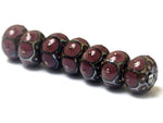 10601701 - Seven Plum w/Metal Dots Rondelle Beads