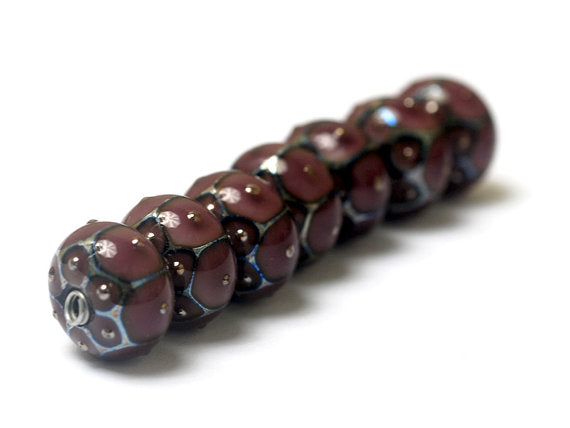 10601701 - Seven Plum w/Metal Dots Rondelle Beads
