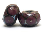 10601721 - Six Plum w/Metal Dots Rondelle Beads