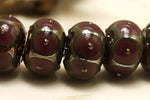 10601721 - Six Plum w/Metal Dots Rondelle Beads