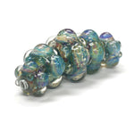 10601911 - Five Graduated Blue Boro Rondelle Beads