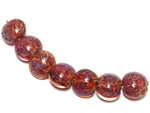 10602102 - Seven Yellow-orange & Purple Free Style Lentil Beads