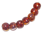10602102 - Seven Yellow-orange & Purple Free Style Lentil Beads