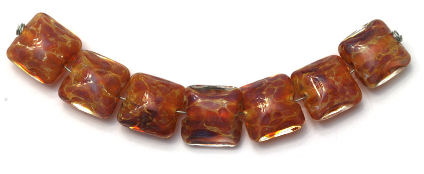 10602104 - Seven Yellow-orange & Purple Free Style Pillow Beads