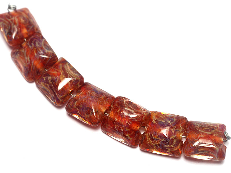 10602104 - Seven Yellow-orange & Purple Free Style Pillow Beads