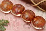 10602112 - Four Yellow-orange & Purple Free Style Lentil Beads