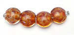 10602112 - Four Yellow-orange & Purple Free Style Lentil Beads