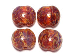 10602112 - Four Yellow-orange & Purple Free Style Lentil Beads