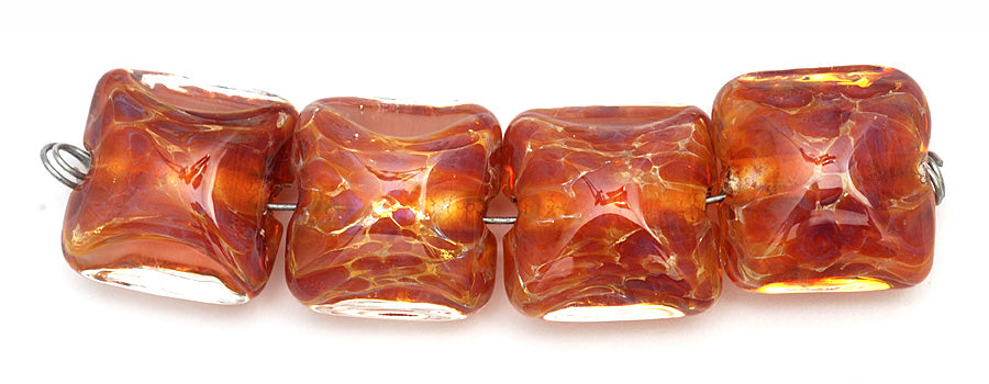 10602114 - Four Yellow-orange & Purple Free Style Pillow Beads