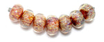 10602201 - Seven Yellow & Purple Free Style Rondelle Beads