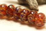 10602201 - Seven Yellow & Purple Free Style Rondelle Beads