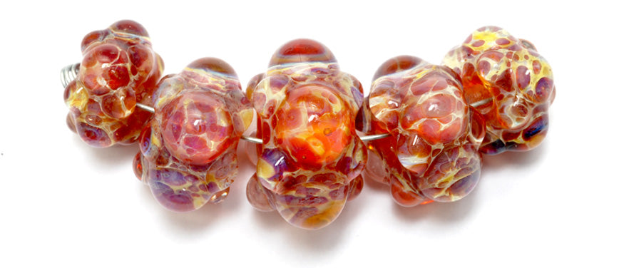 10602311 - Five Graduated Yellow & Purple Rondelle Beads