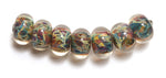 10602401 - Seven Blue, Green & Purple Free Style Rondelle Beads